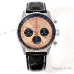 BLS Factory Copy Breitling Navitimer B01 Chronograph Copper Dial On Strap 43mm